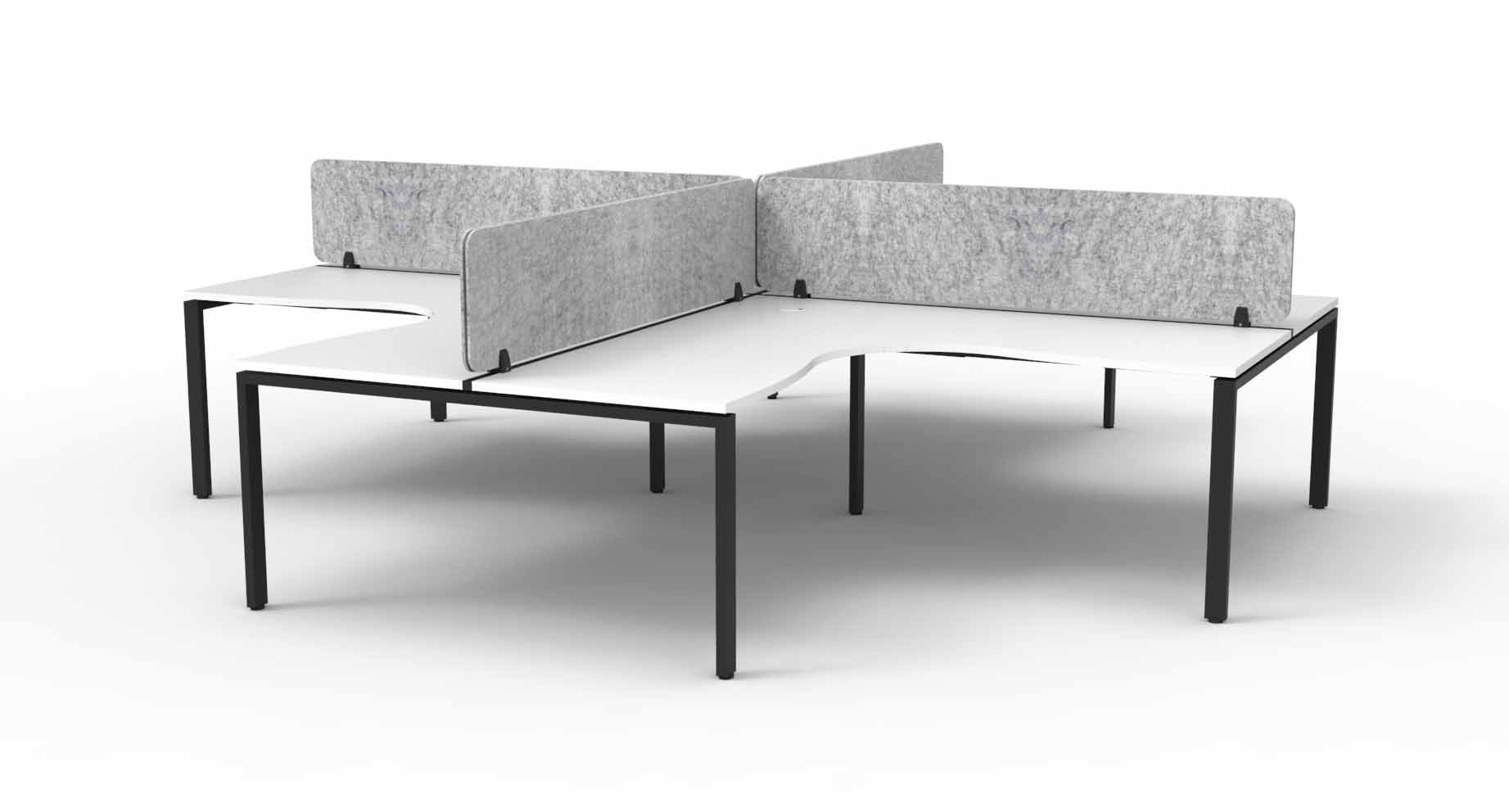 Profile 4 Person Corner Workstation - with Eco Screen
